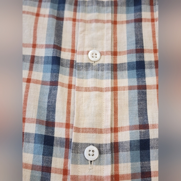 J. Crew Men's Blue Red Plaid Short Sleeve Shirt Button Front, sz LG - Picture 8 of 16